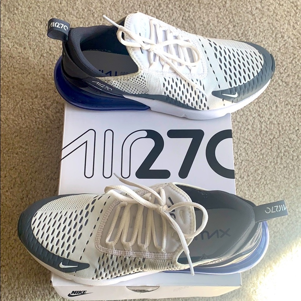 NIKE Air Max 270 White/Grey/Blue Men’s size 9